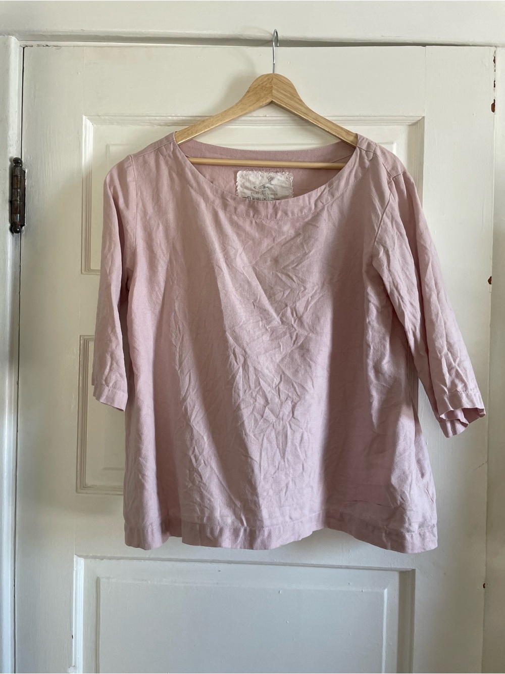 notPERFECTLINEN Soft Pink January Top size Medium